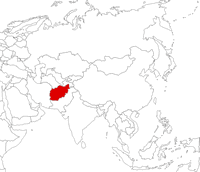 Afghanistan on the map