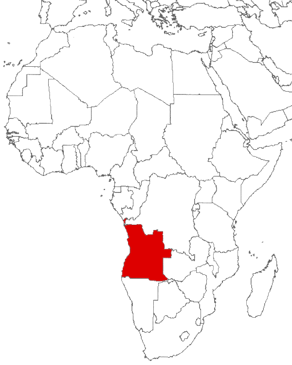 Angola on the map