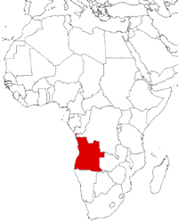 Angola on the map