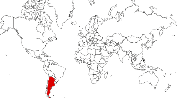 Argentina on the map