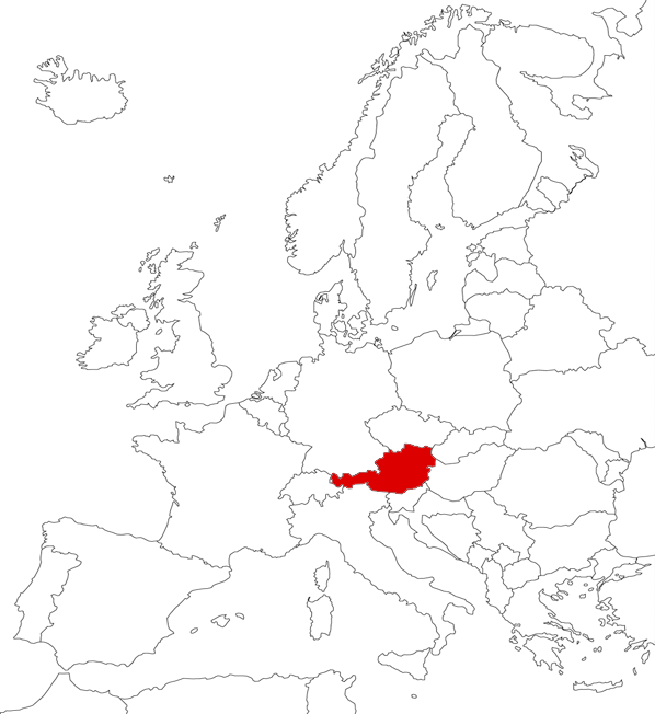 Austria on the map