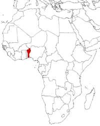 Benin on the map