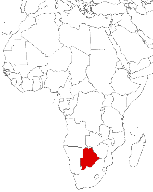 Botswana on the map
