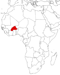 Burkina Faso on the map
