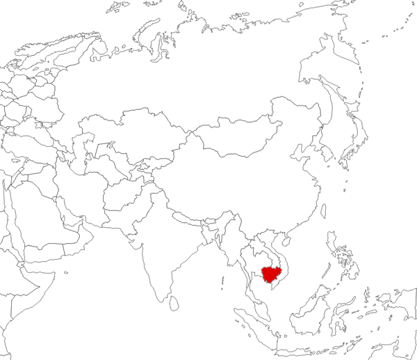 Cambodia on the map