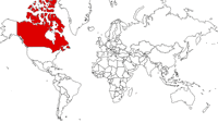 Canada on the map