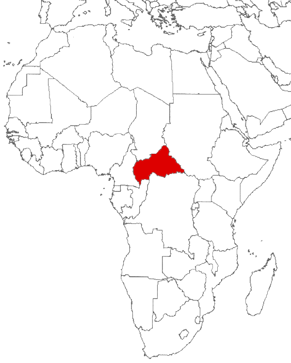 Central African Republic on the map