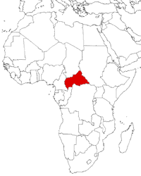 Central African Republic on the map