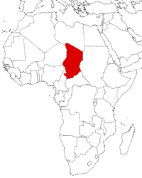 Chad on the map