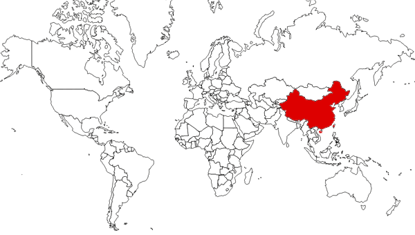 China on the map