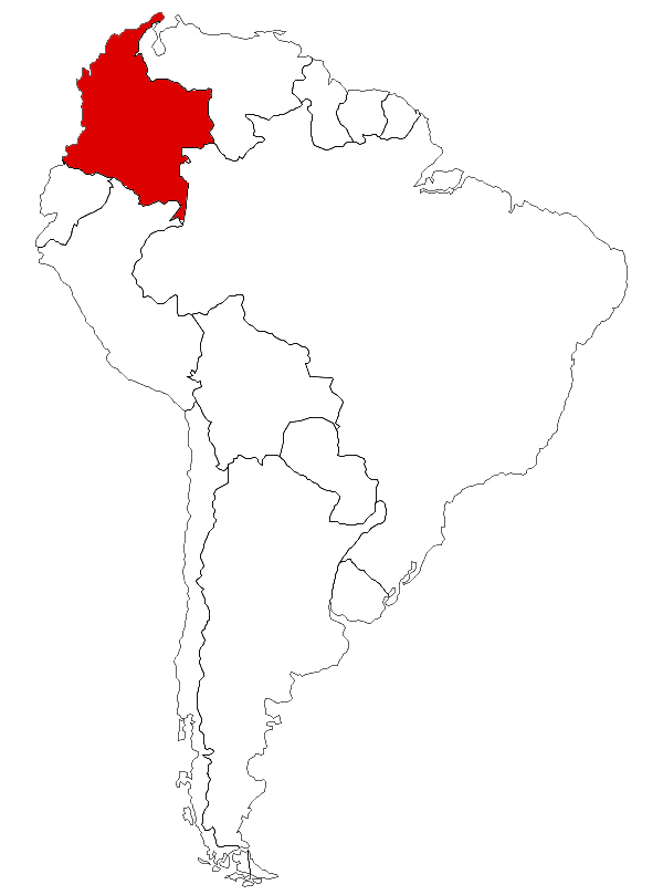 Colombia on the map
