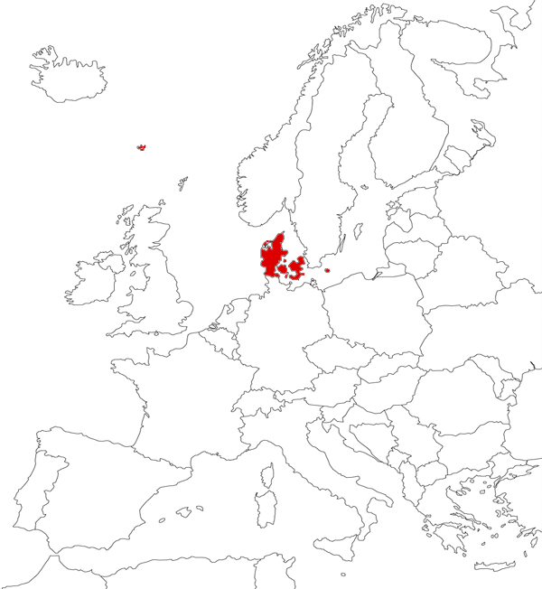 Denmark on the map