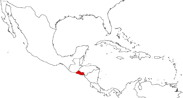 El Salvador on the map