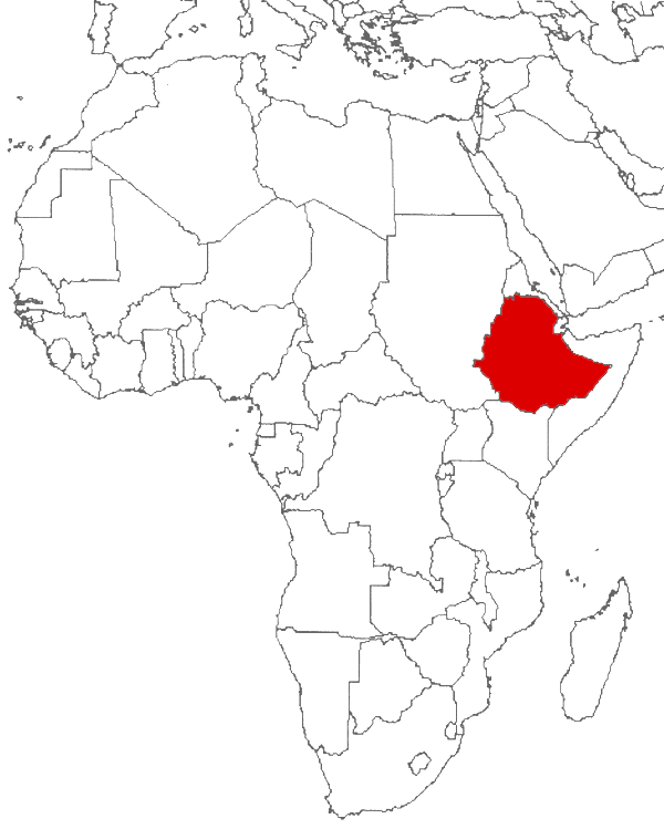 Ethiopia on the map