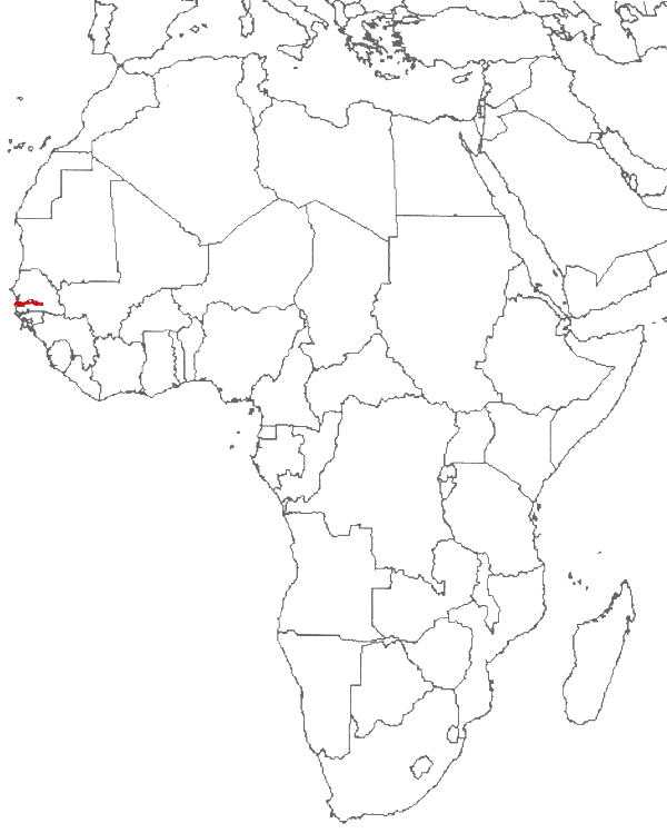 Gambia on the map