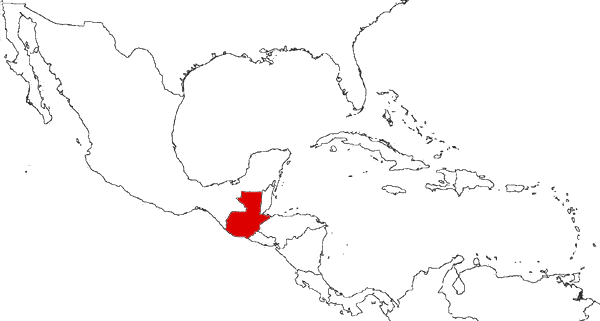 Guatemala on the map