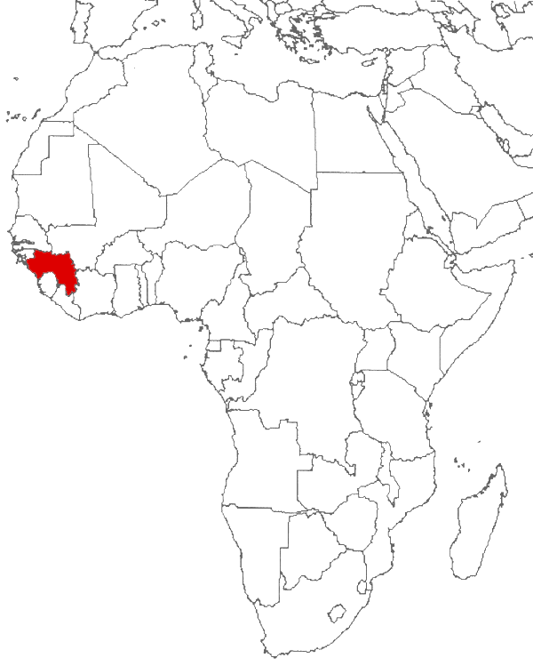 Guinea on the map