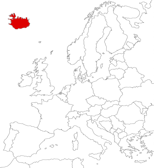 Iceland on the map