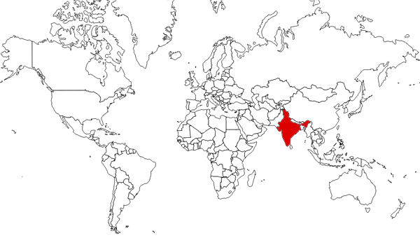India on the map