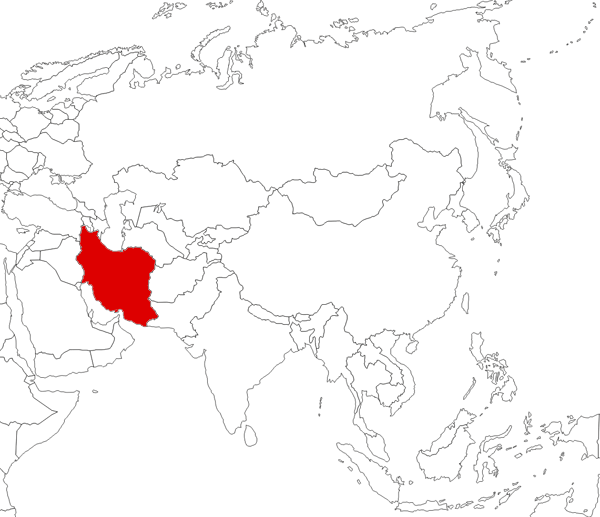 Iran on the map
