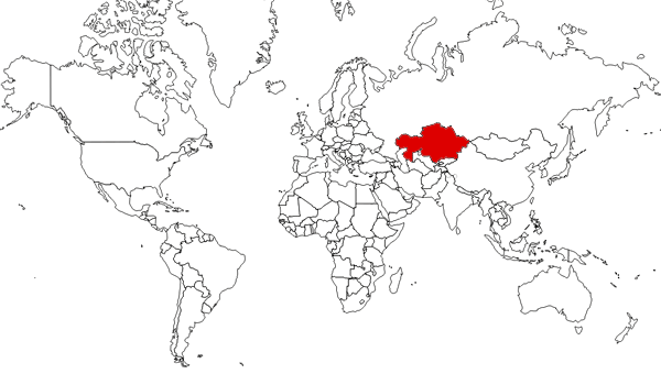 Kazakhstan on the map