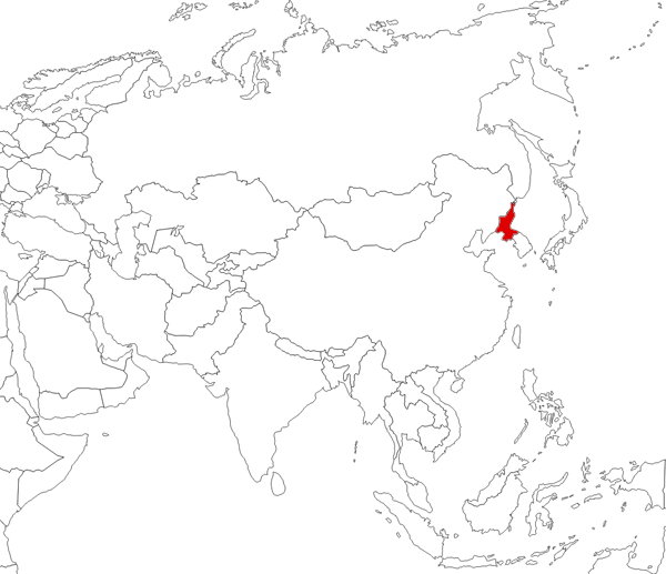 North Korea on the map
