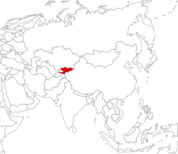 Kyrgyzstan on the map