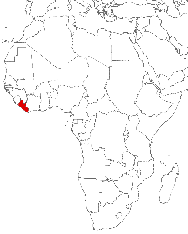Liberia on the map