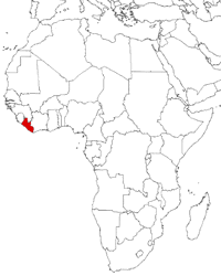Liberia on the map