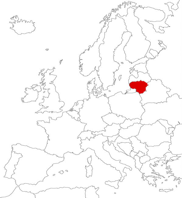 Lithuania on the map