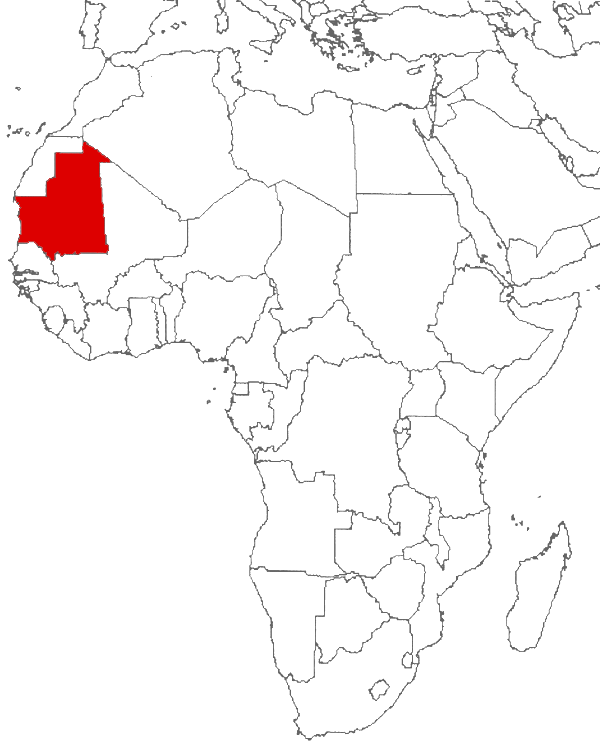 Mauritania on the map