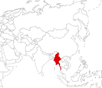 Myanmar on the map