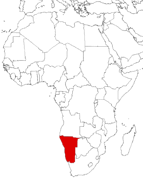 Namibia on the map