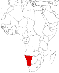 Namibia on the map
