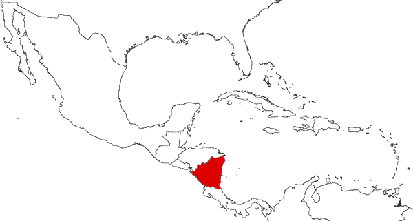Nicaragua on the map
