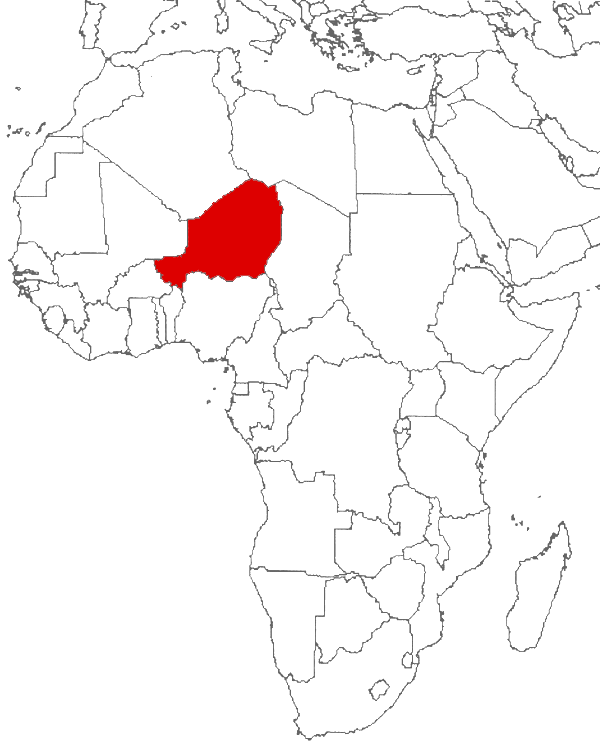 Niger on the map