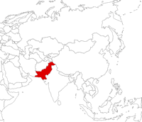 Pakistan on the map