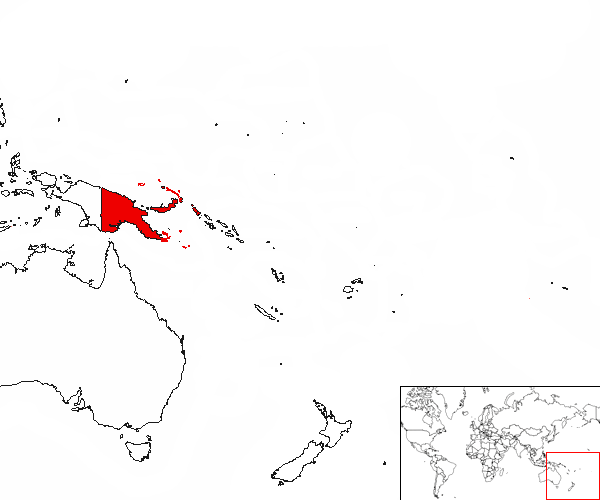 Papua New Guinea on the map