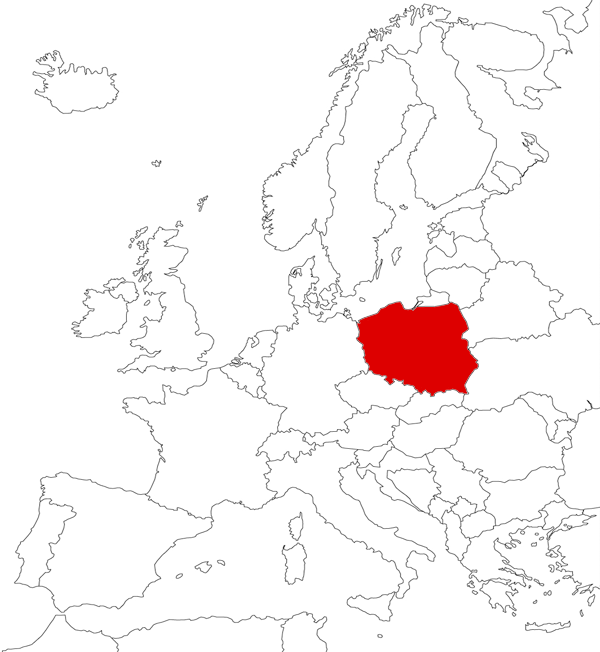 Poland on the map