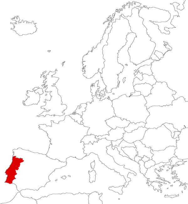 Portugal on the map