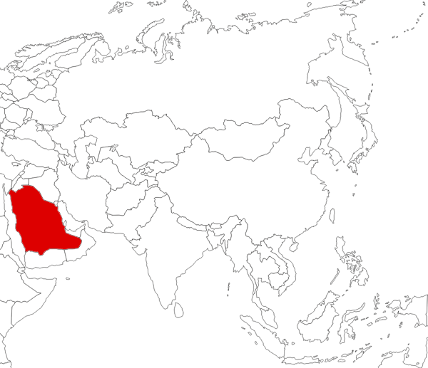 Saudi Arabia on the map