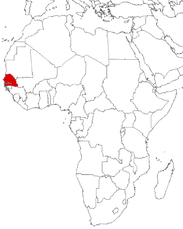 Senegal on the map