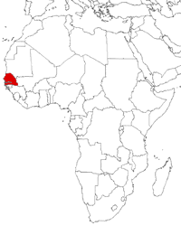 Senegal on the map
