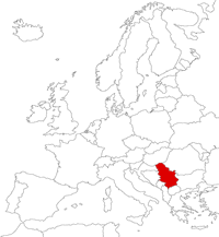 Serbia on the map
