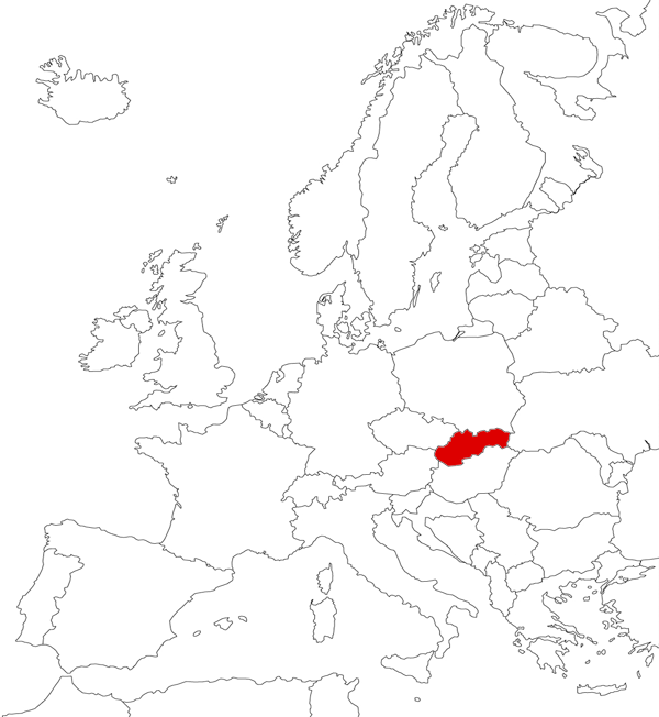 Slovakia on the map