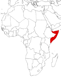 Somalia on the map