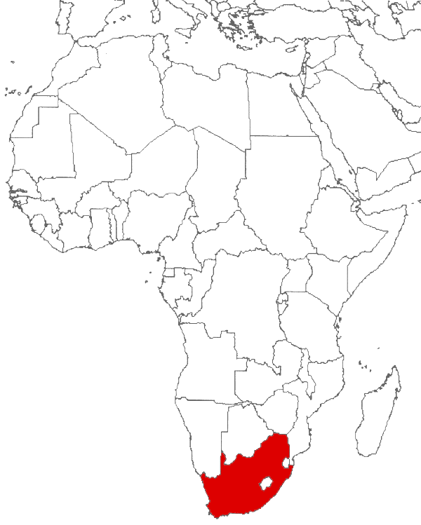 South Africa on the map