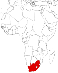 South Africa on the map