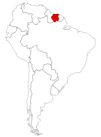 Suriname on the map