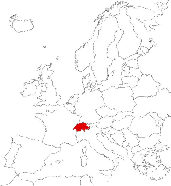 Switzerland on the map